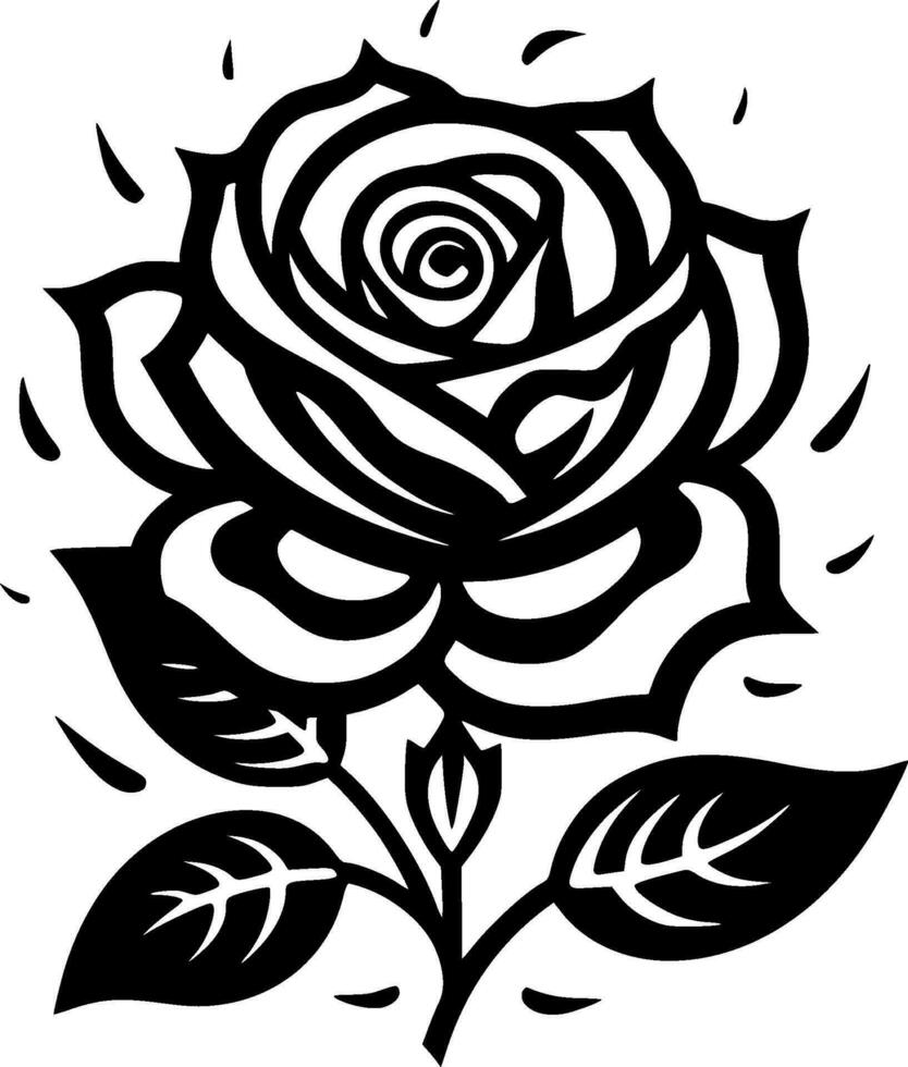 Rose, Minimalist and Simple Silhouette - Vector illustration