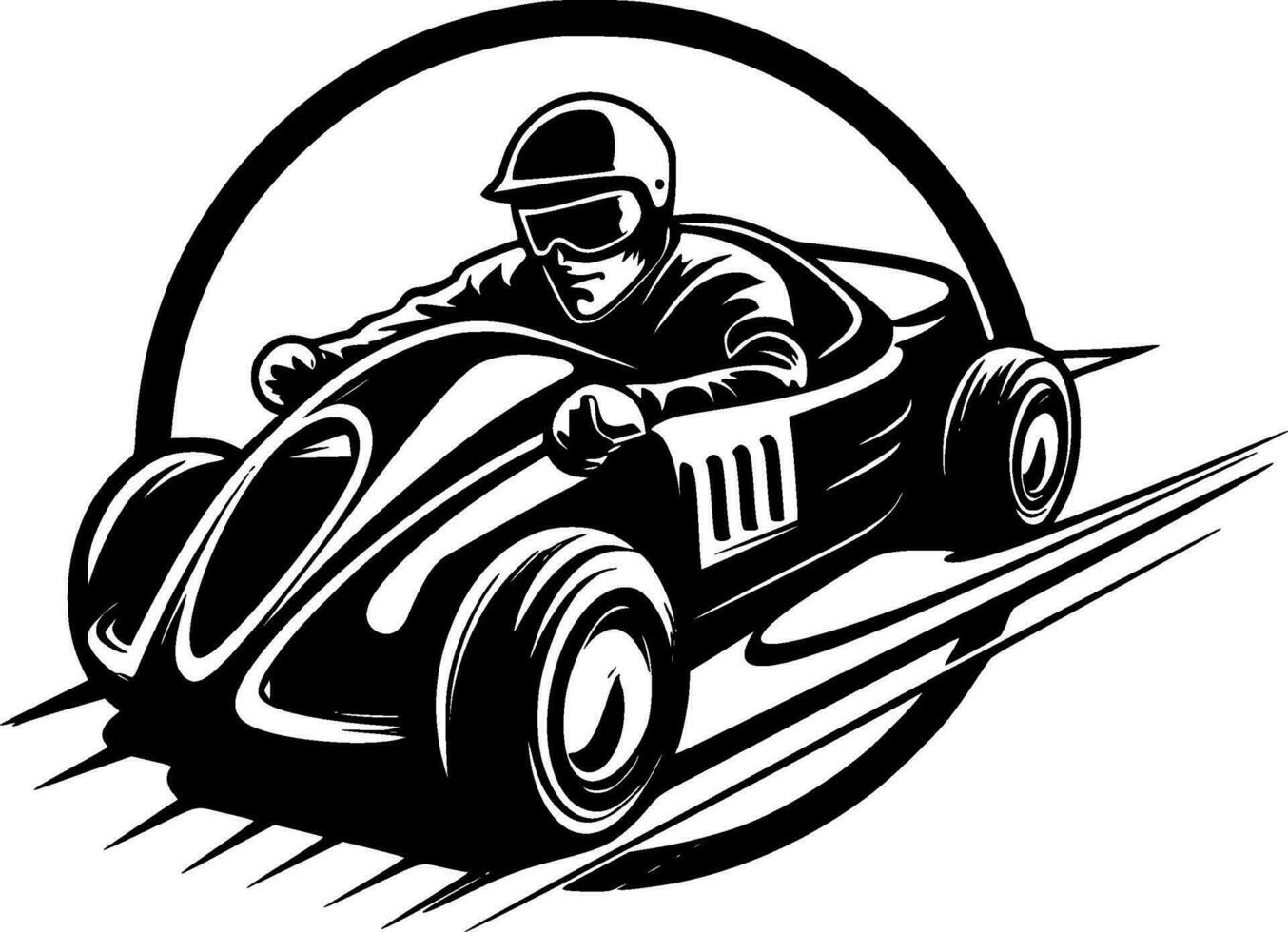 Racing - Black and White Isolated Icon - Vector illustration