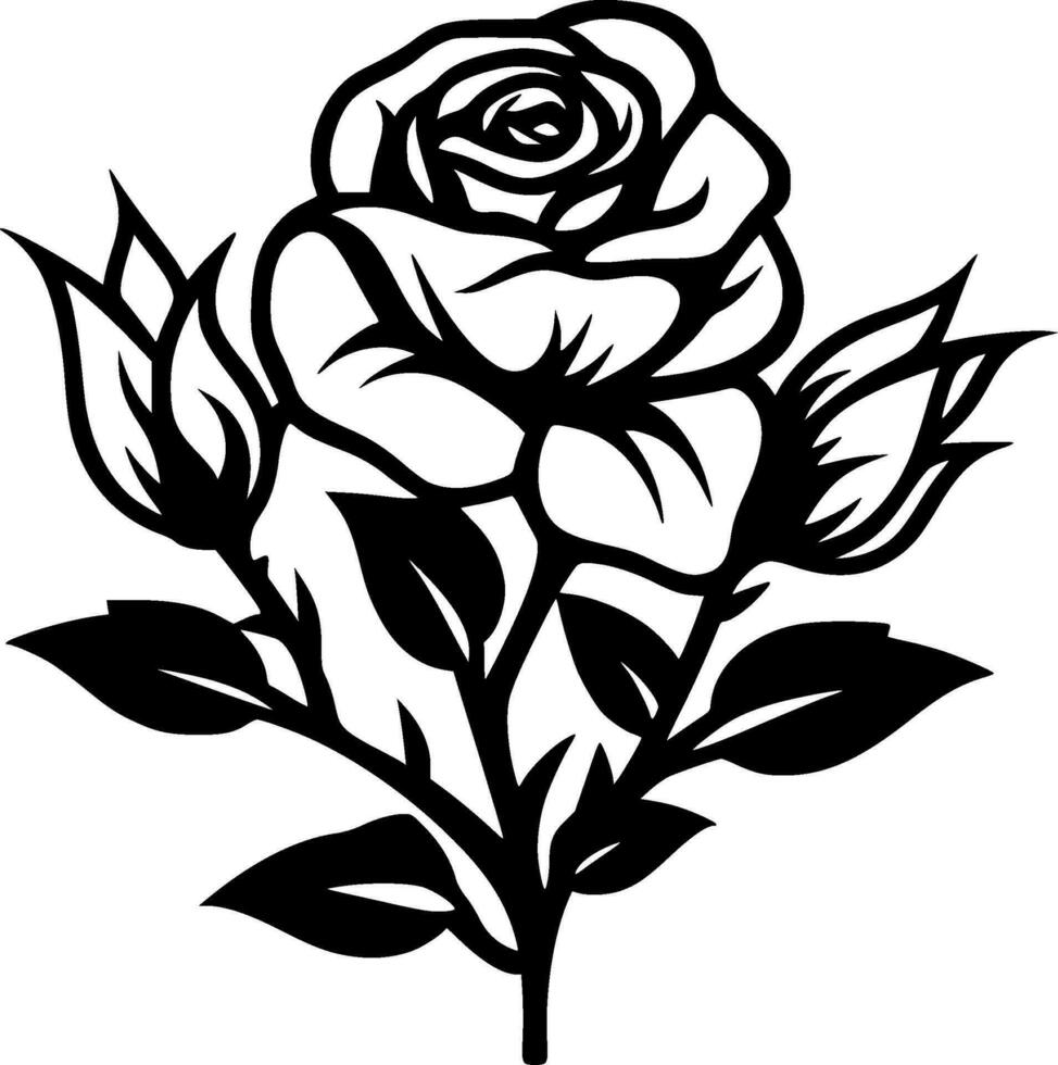 Roses, Black and White Vector illustration