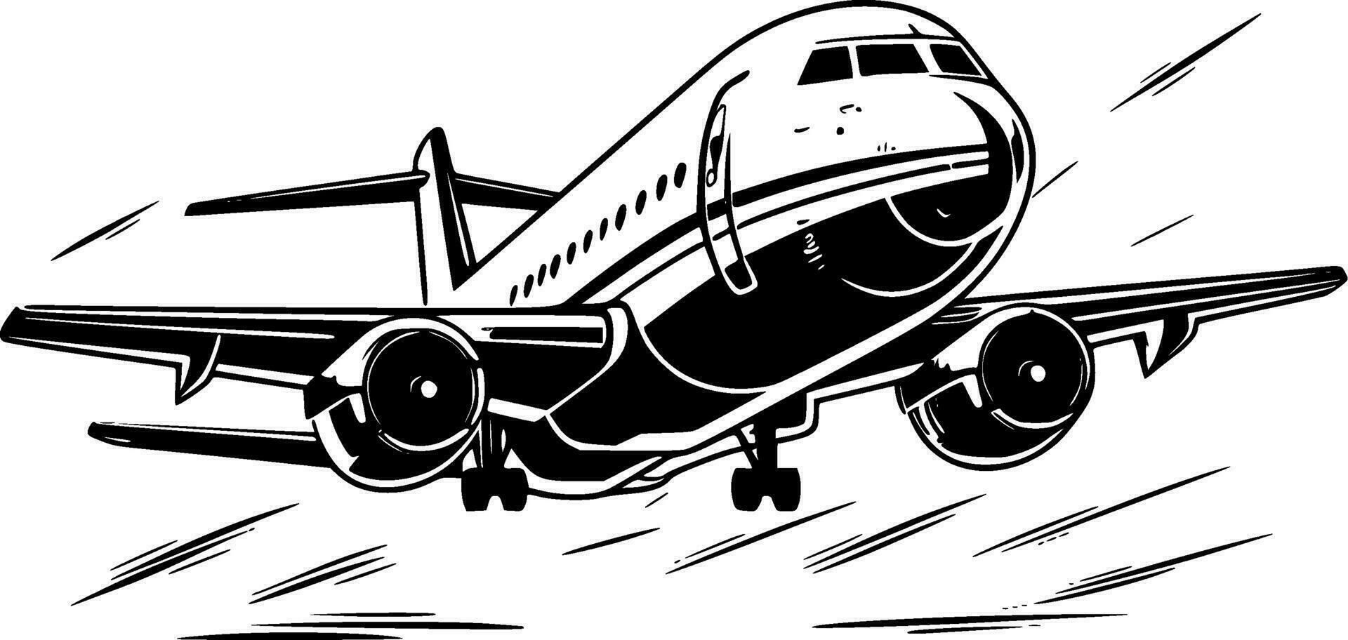 Plane, Minimalist and Simple Silhouette - Vector illustration