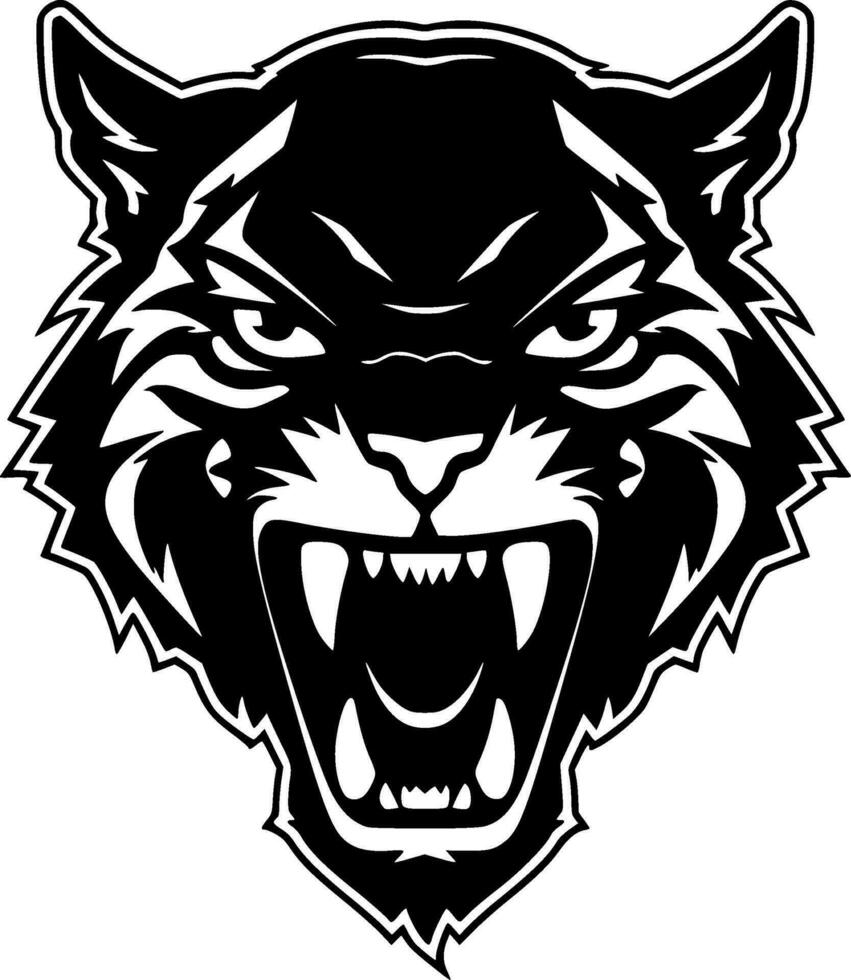 Panther, Black and White Vector illustration