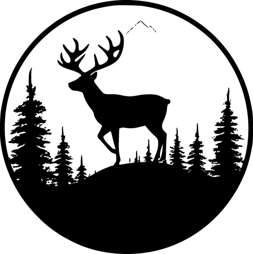 Reindeer, Minimalist and Simple Silhouette - Vector illustration