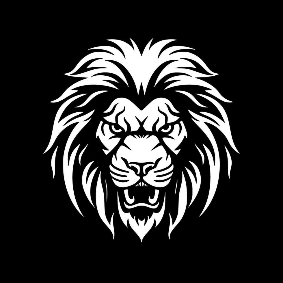 Lion - Black and White Isolated Icon - Vector illustration