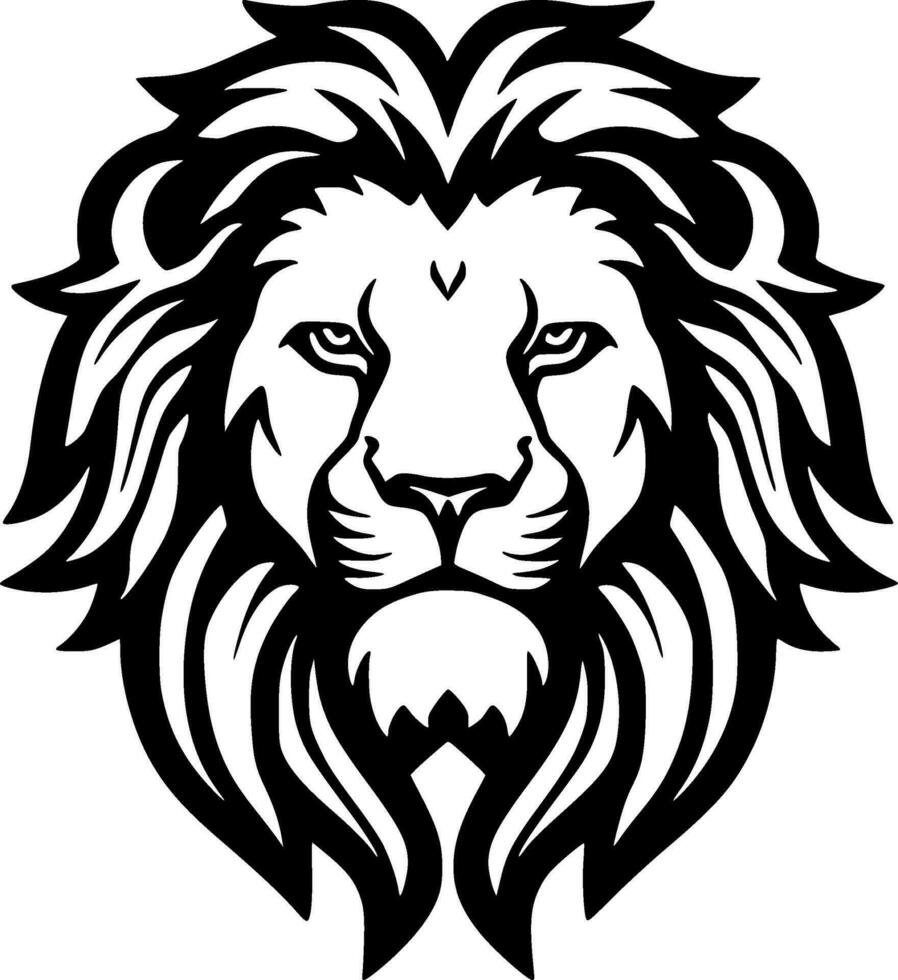 Lion - Black and White Isolated Icon - Vector illustration