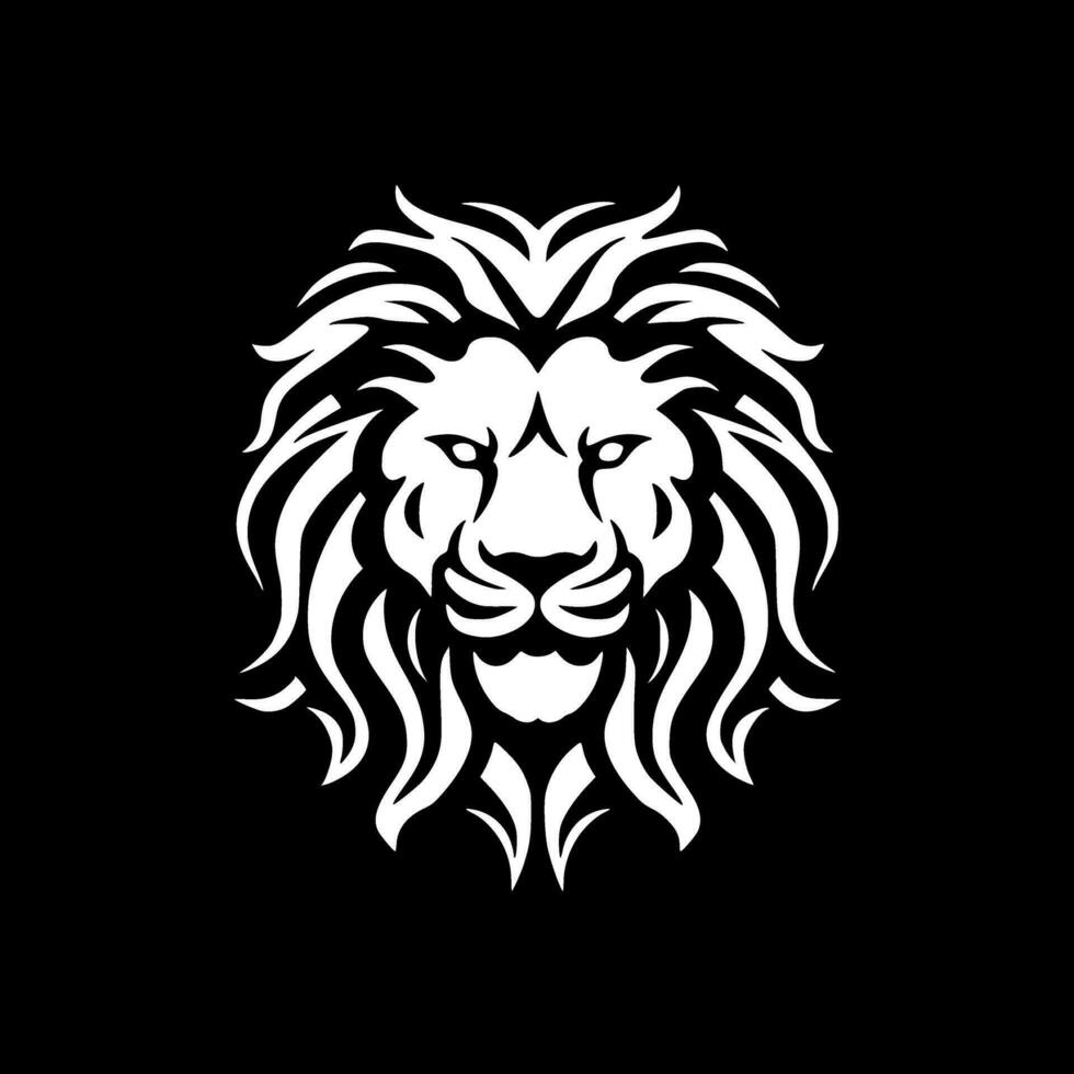 Lion - Black and White Isolated Icon - Vector illustration