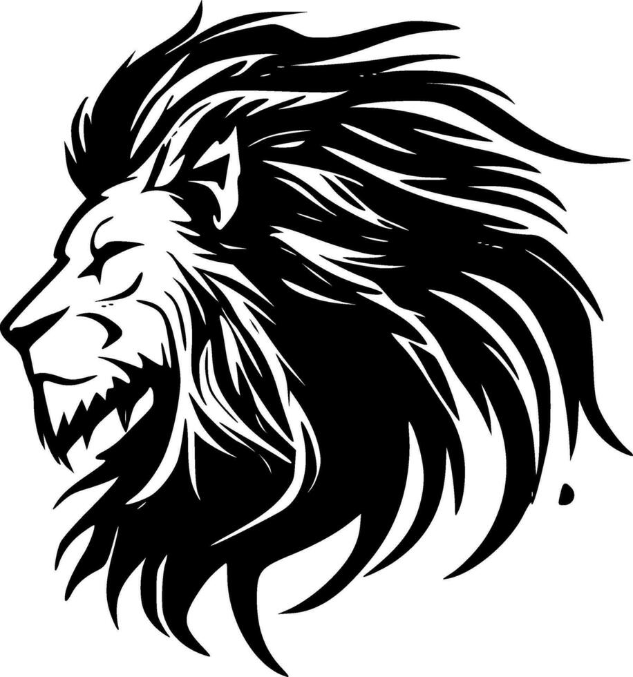 Lion, Minimalist and Simple Silhouette - Vector illustration