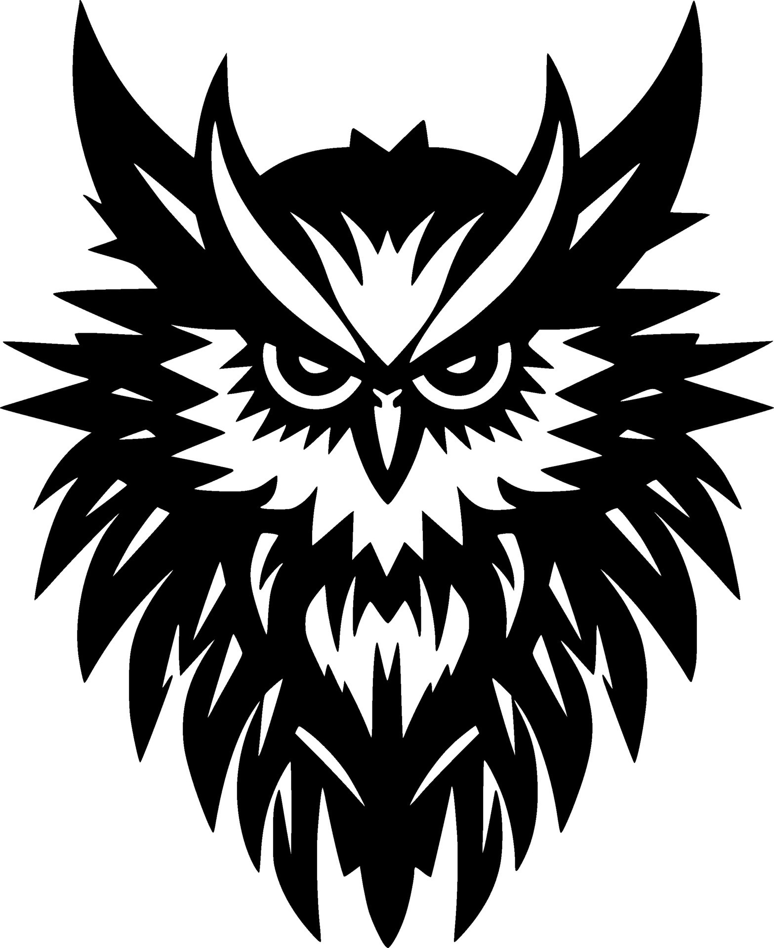 Owl, Black and White Vector illustration 27461116 Vector Art at Vecteezy