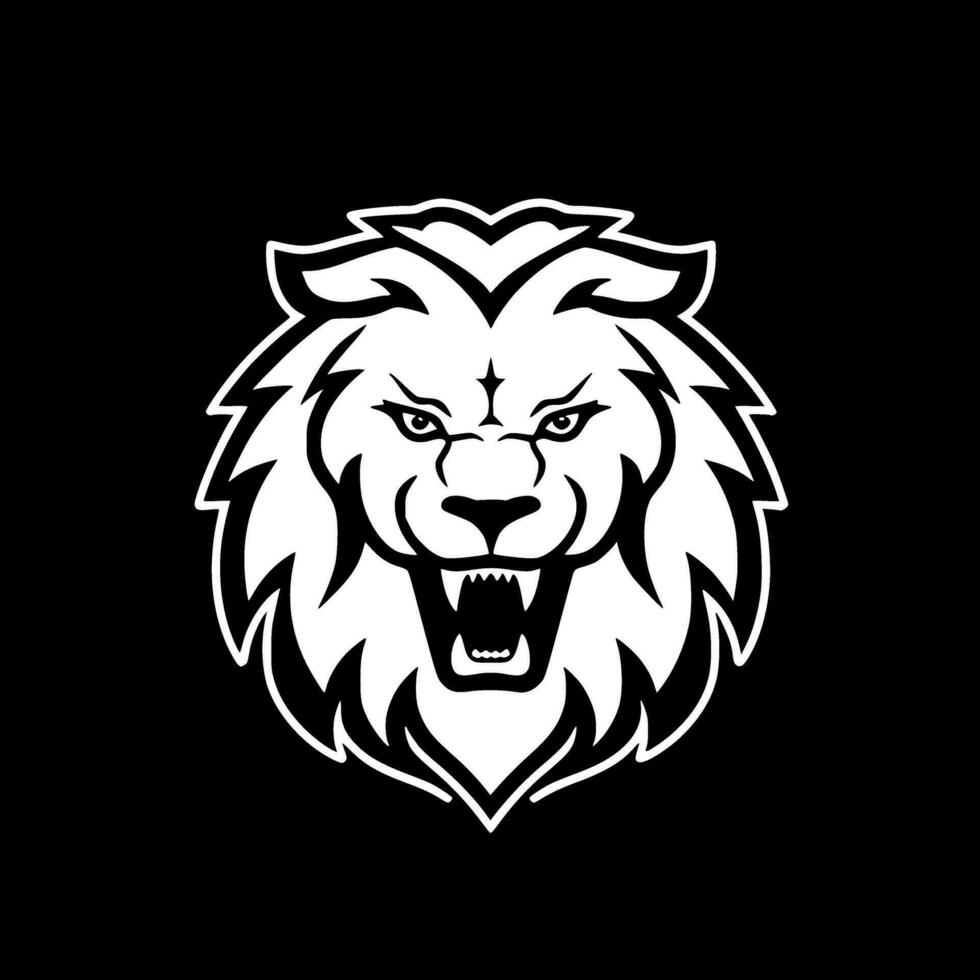 Lion - Black and White Isolated Icon - Vector illustration