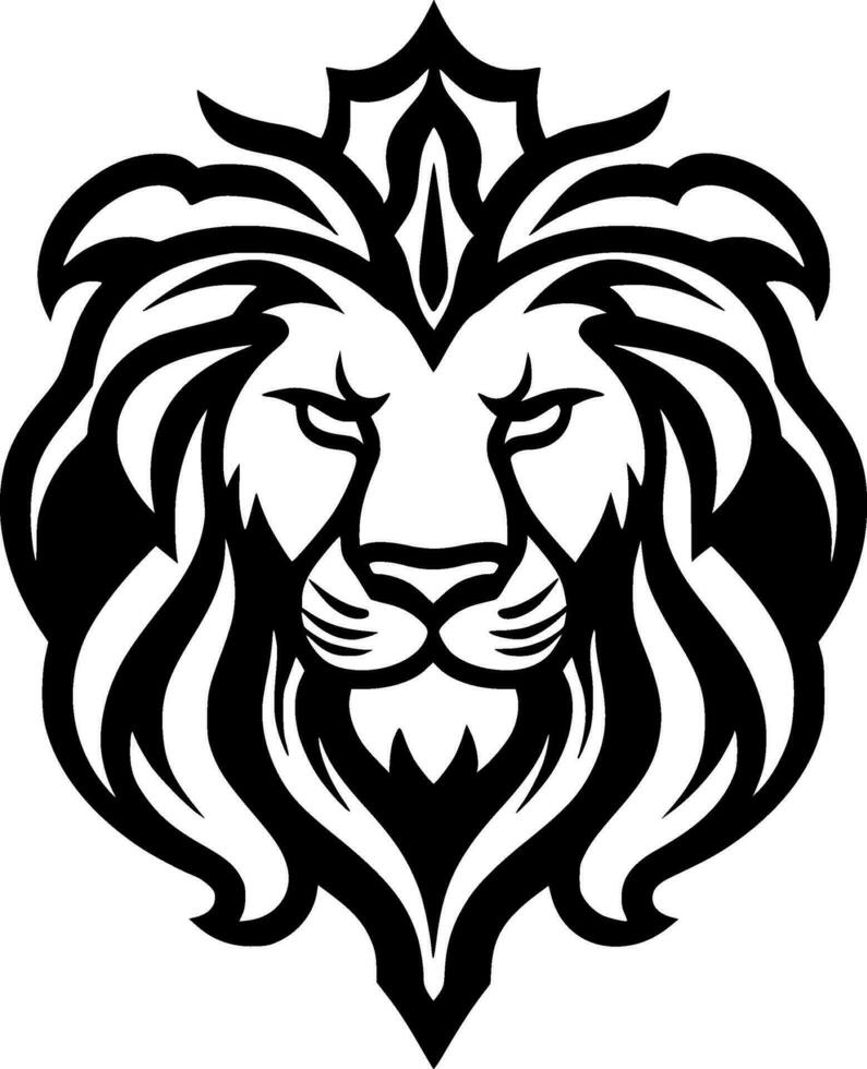 Lion - Black and White Isolated Icon - Vector illustration