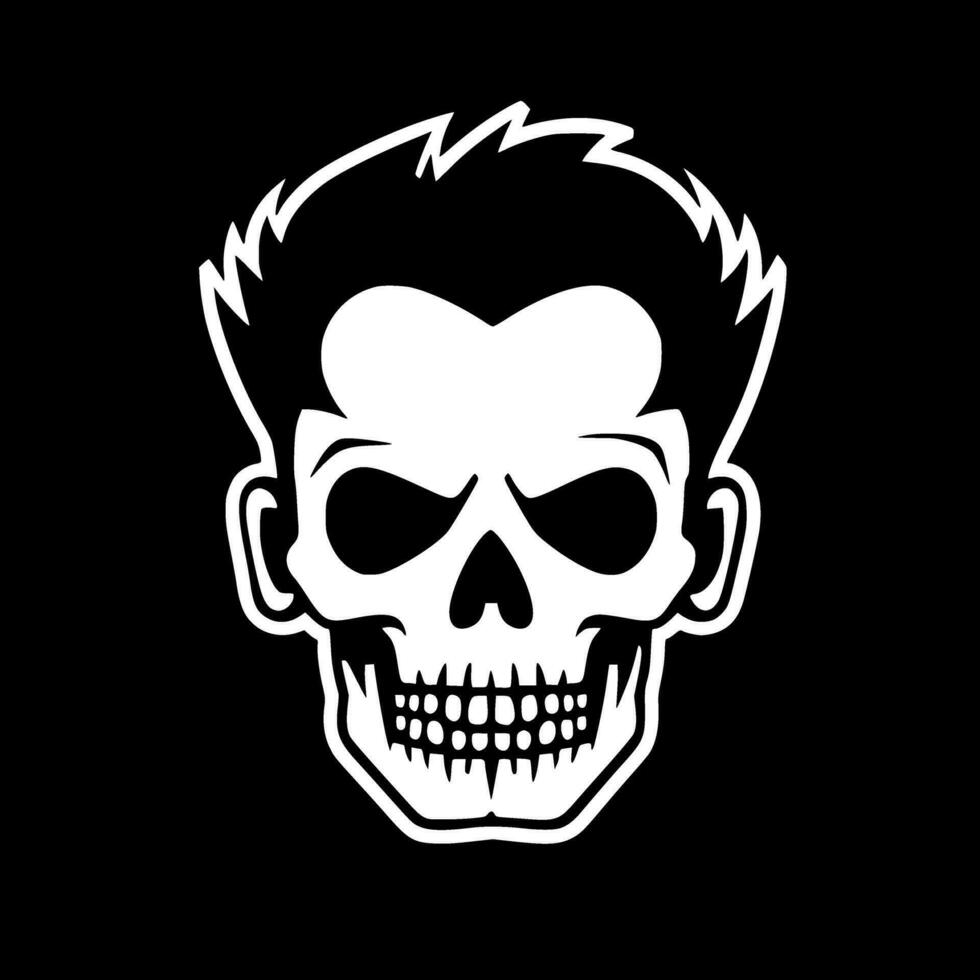 Skull - Black and White Isolated Icon - Vector illustration