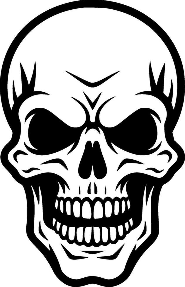 Skull, Black and White Vector illustration