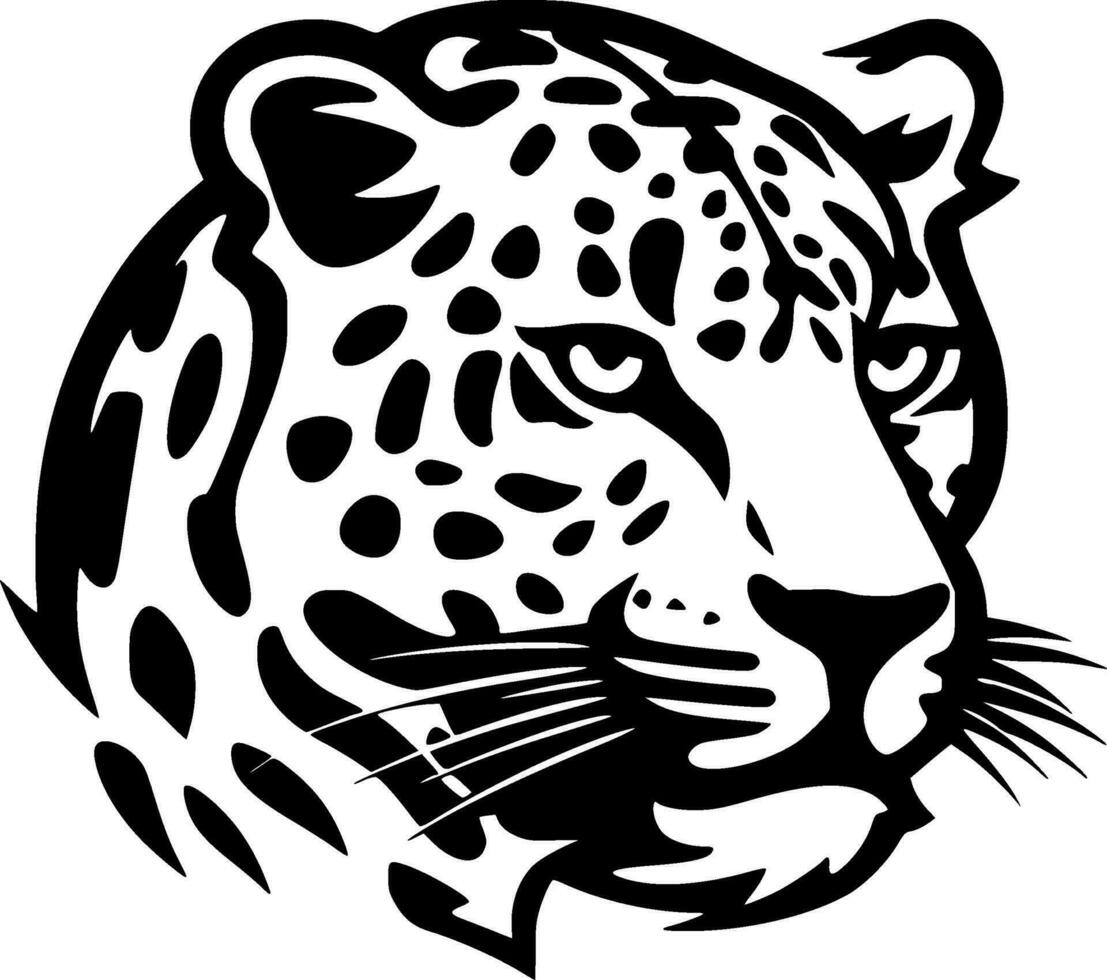 leopardo, negro y blanco vector ilustración