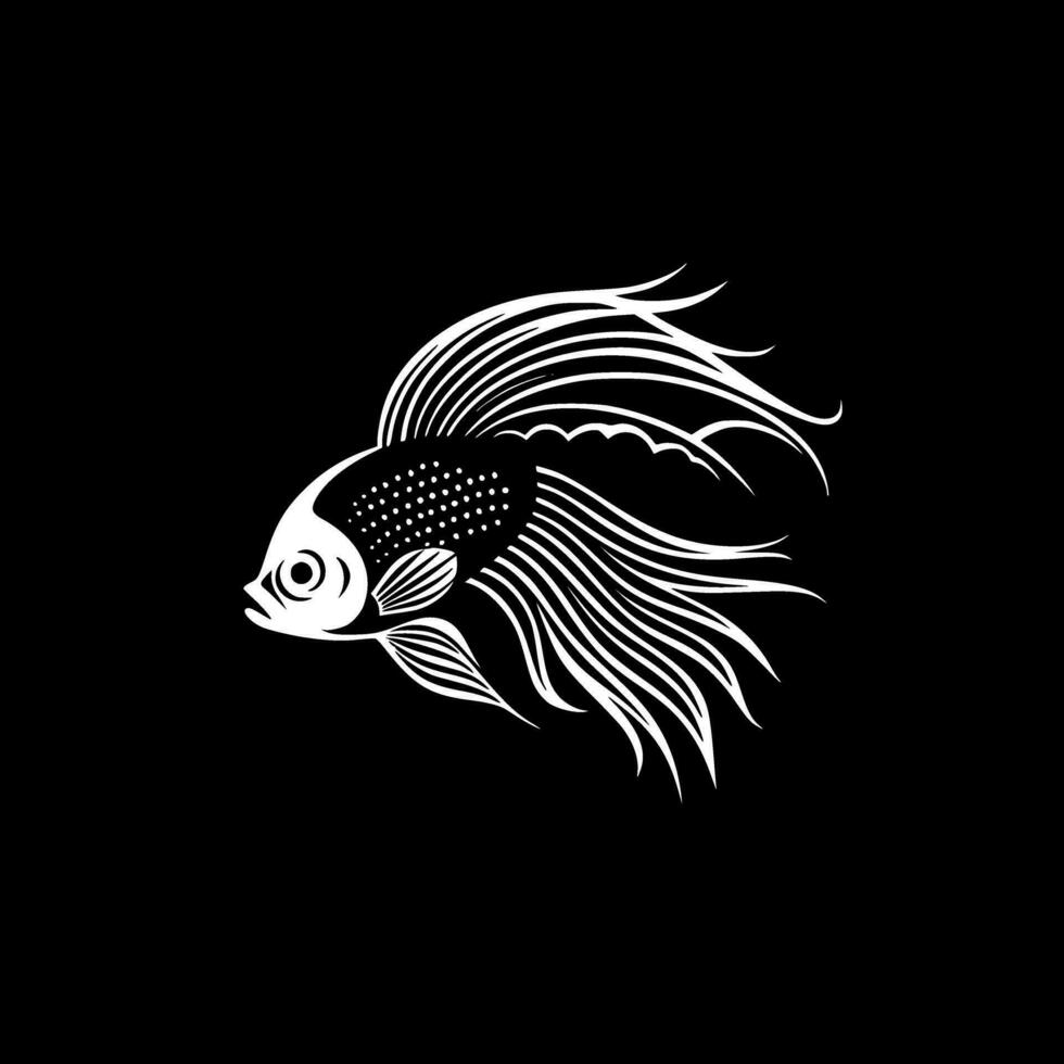 Fish - Black and White Isolated Icon - Vector illustration