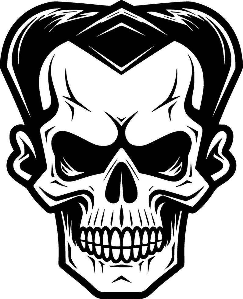 Skull - Black and White Isolated Icon - Vector illustration