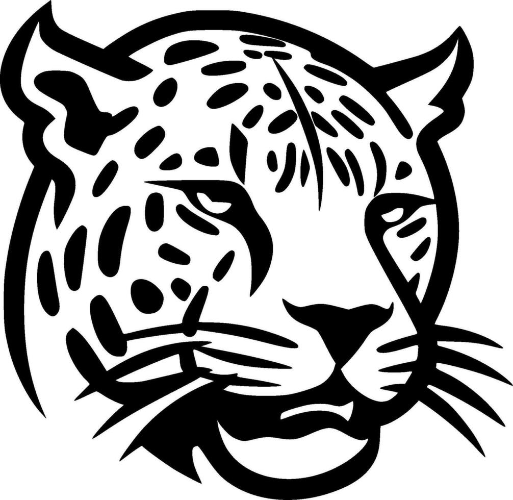 leopardo, negro y blanco vector ilustración