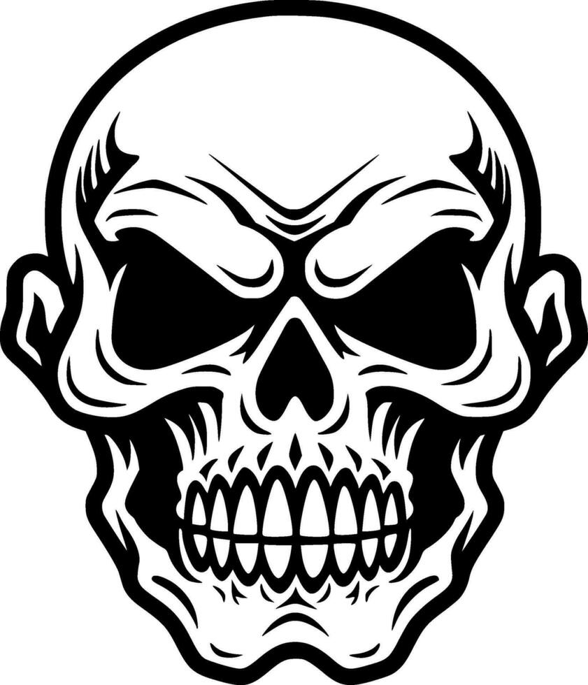 Skull - Black and White Isolated Icon - Vector illustration