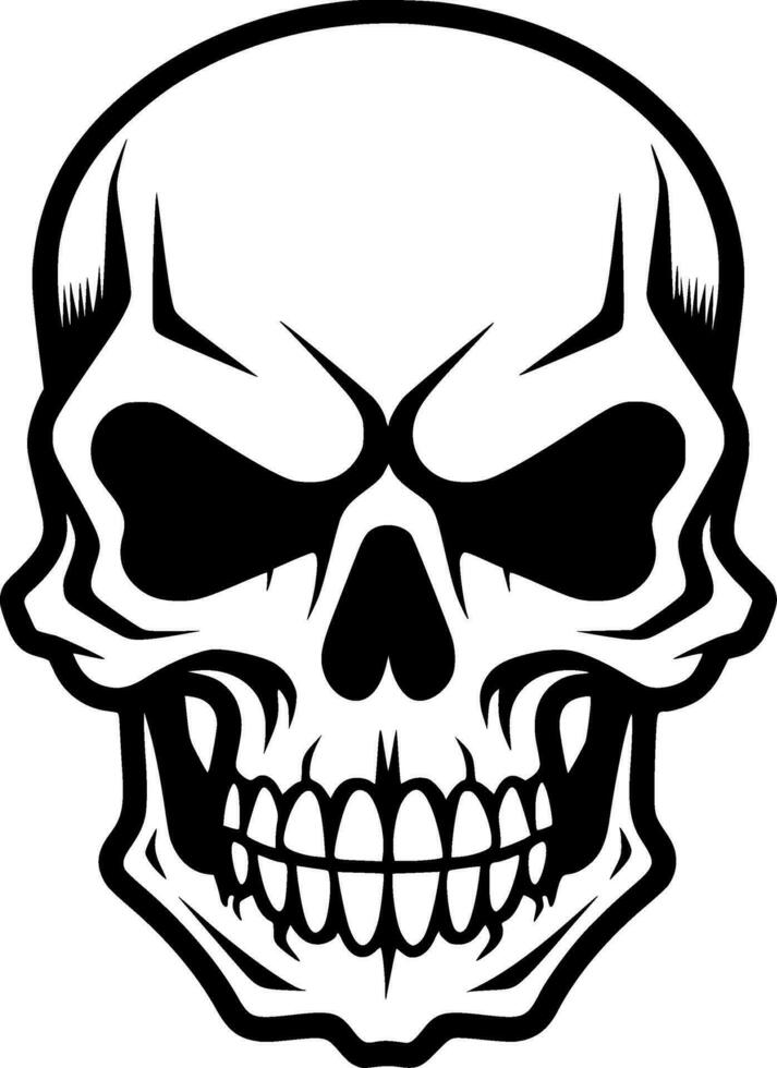 Skull - Black and White Isolated Icon - Vector illustration