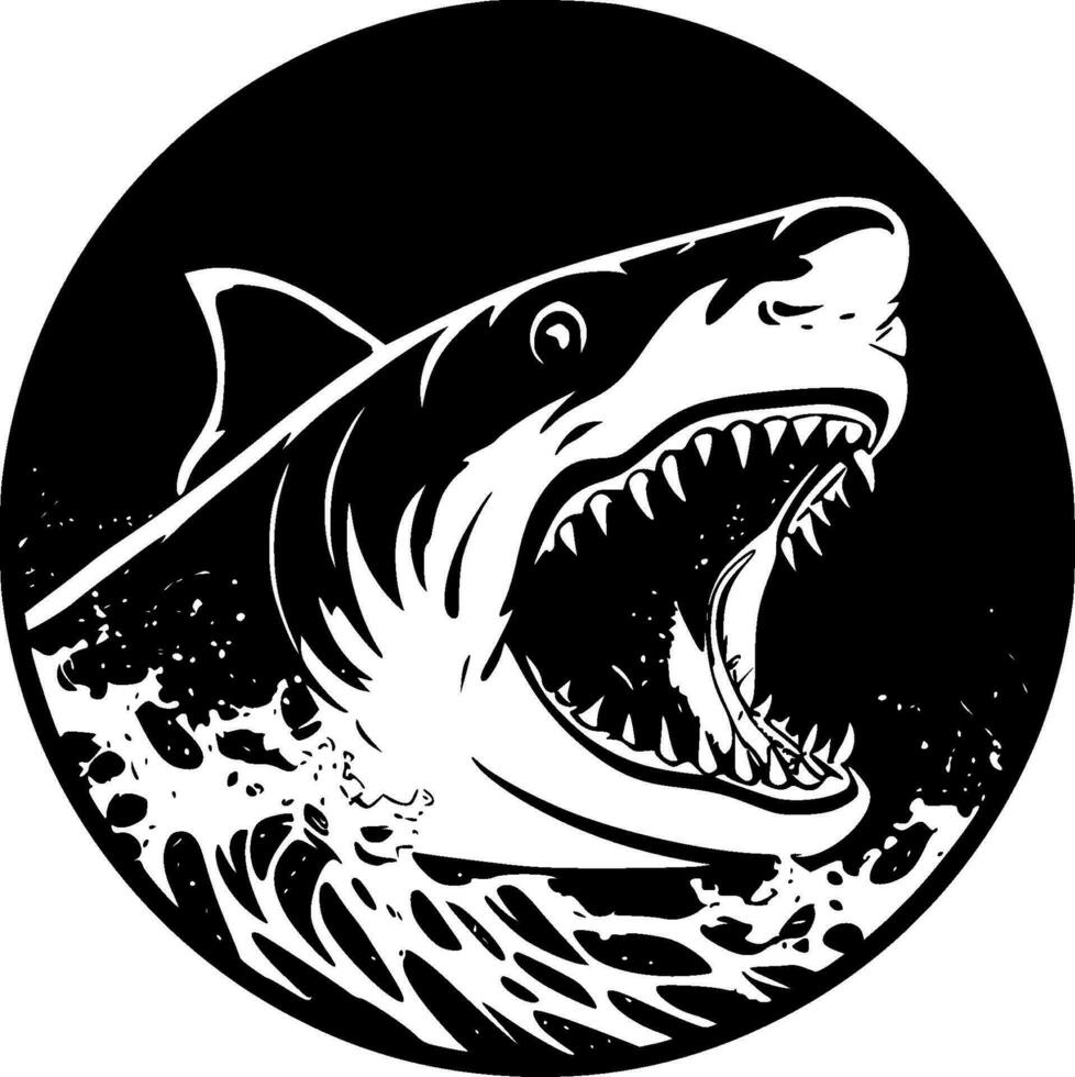 Shark - Minimalist and Flat Logo - Vector illustration