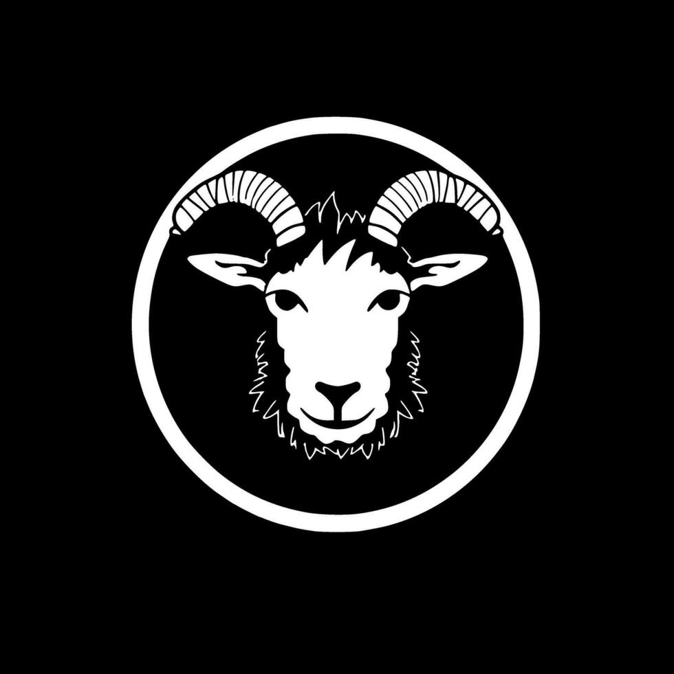 Sheep - Black and White Isolated Icon - Vector illustration