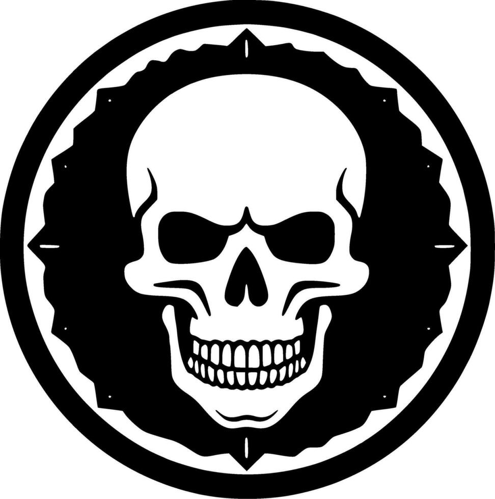 Skull - Black and White Isolated Icon - Vector illustration