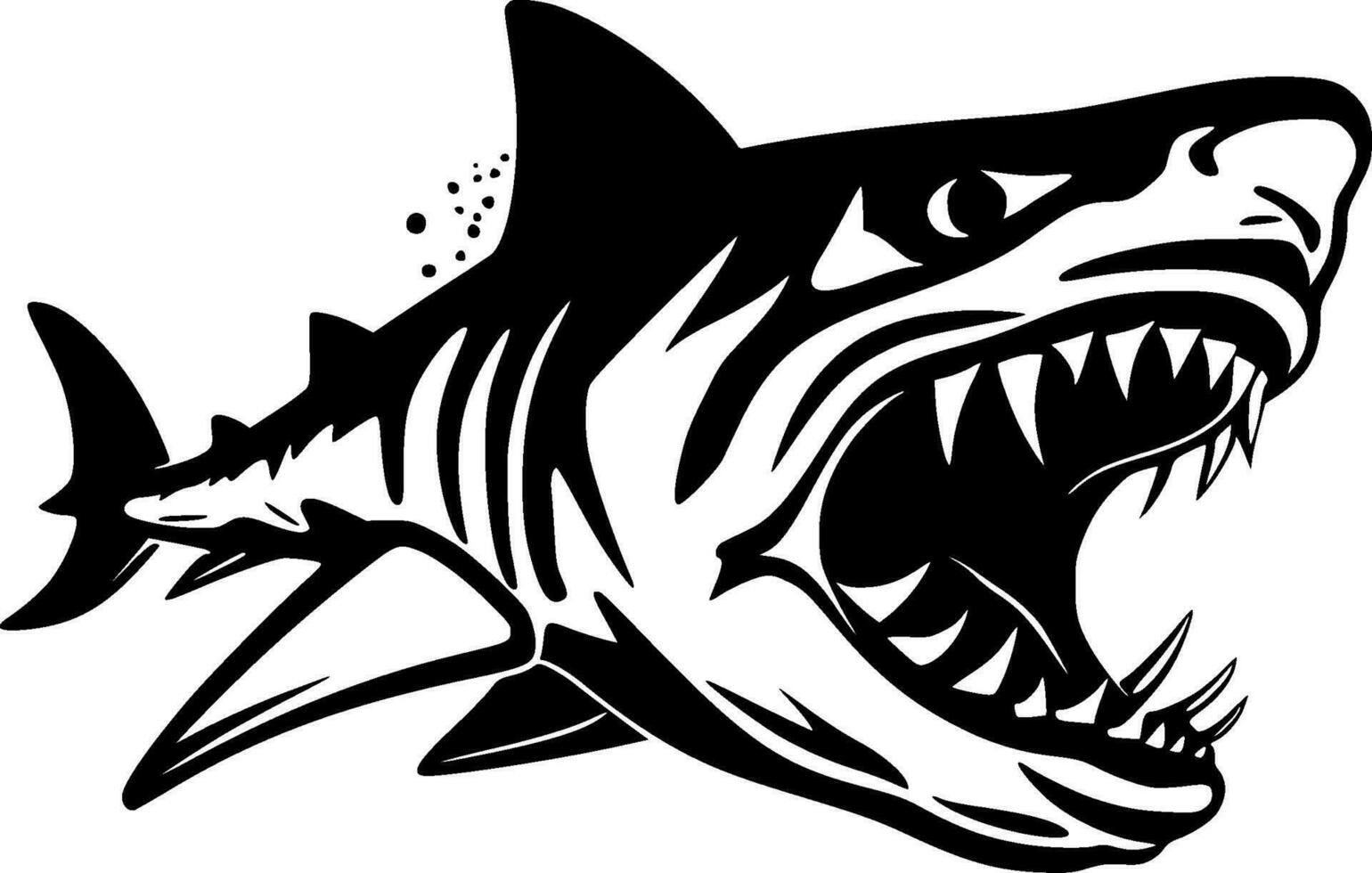 Shark, Minimalist and Simple Silhouette - Vector illustration