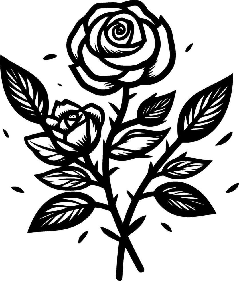 Roses - Minimalist and Flat Logo - Vector illustration