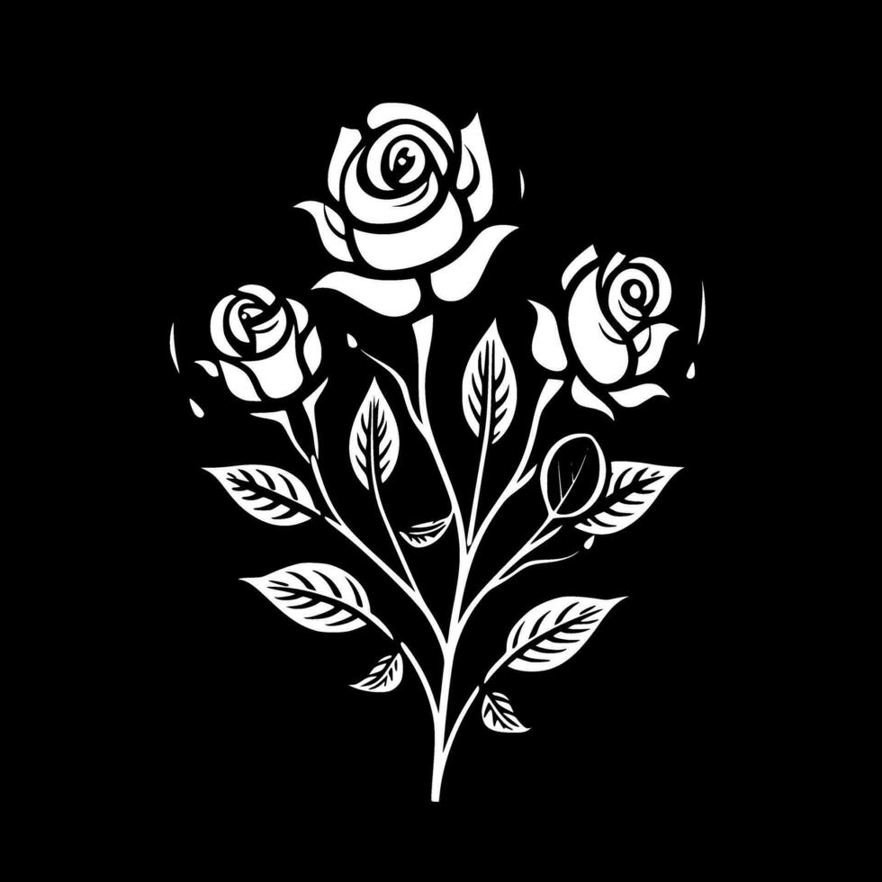 rosas, negro y blanco vector ilustración