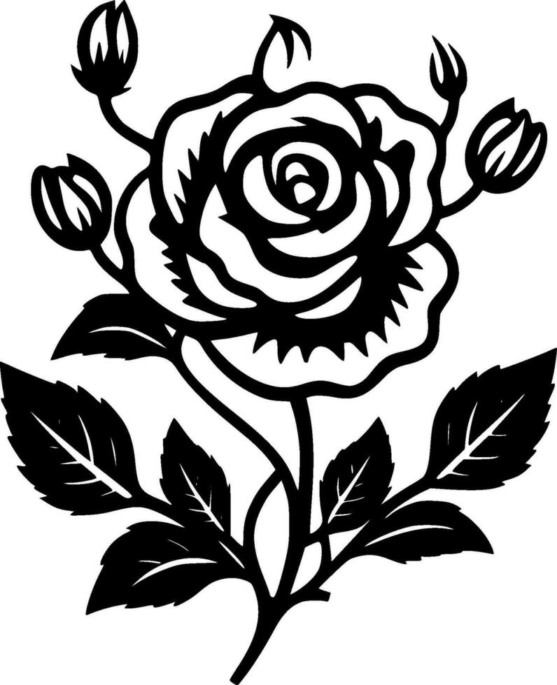 Roses, Black and White Vector illustration