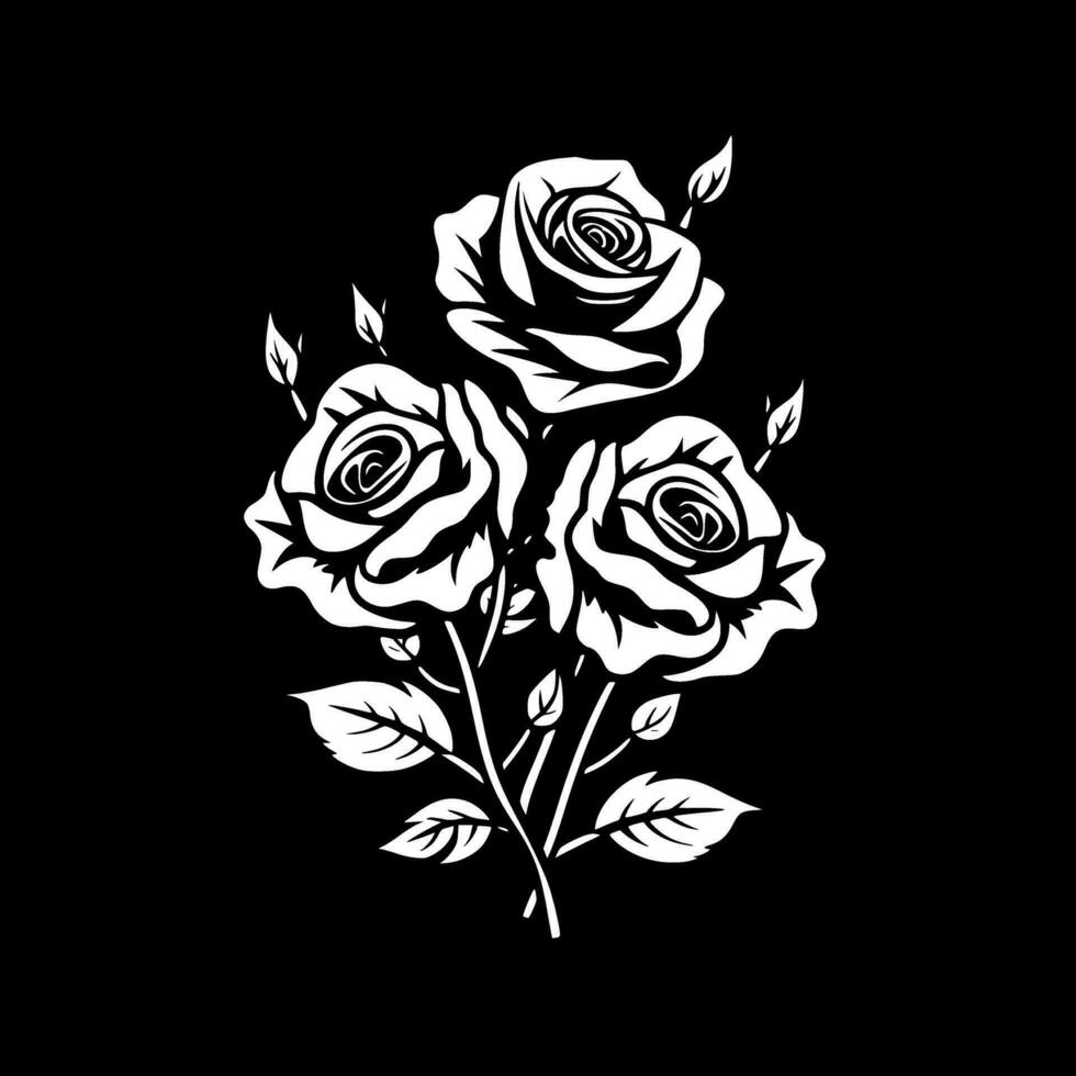 Roses, Black and White Vector illustration