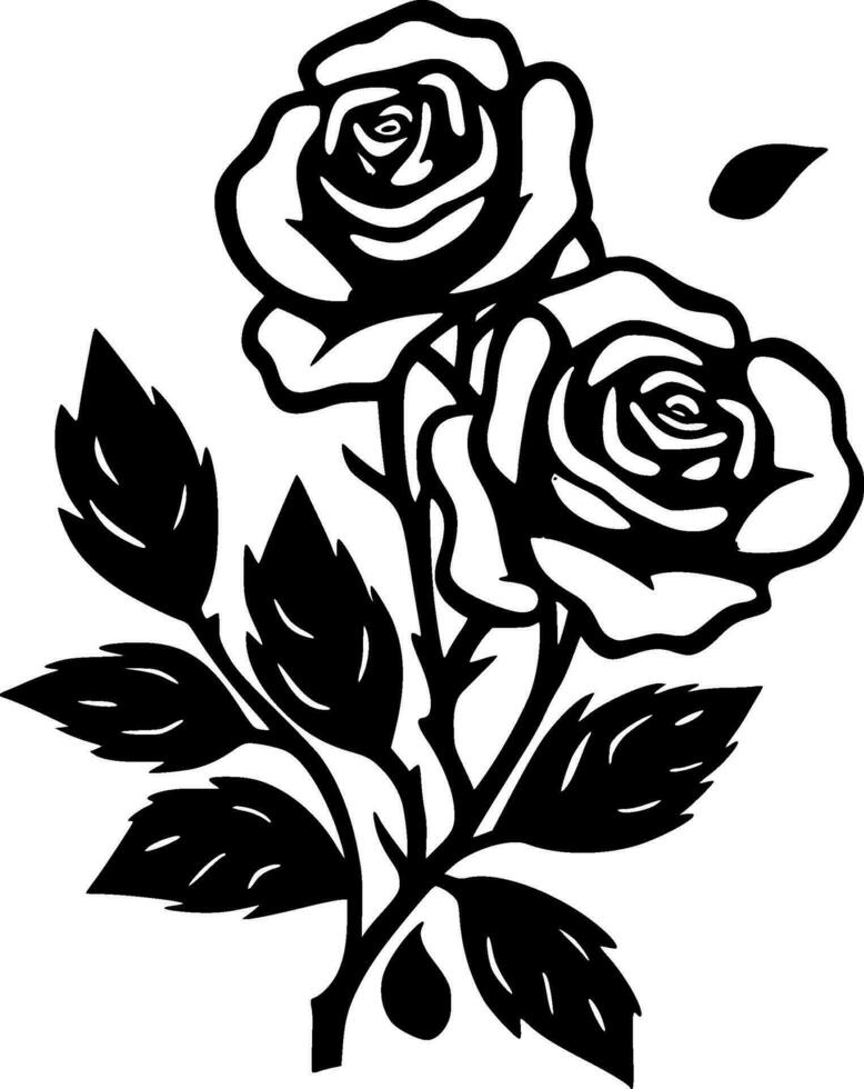 Roses, Minimalist and Simple Silhouette - Vector illustration