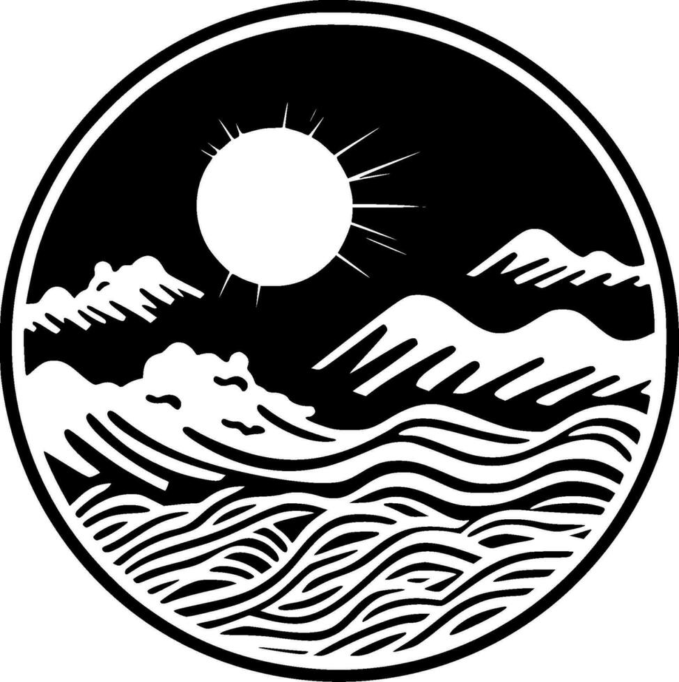 Ocean - Minimalist and Flat Logo - Vector illustration