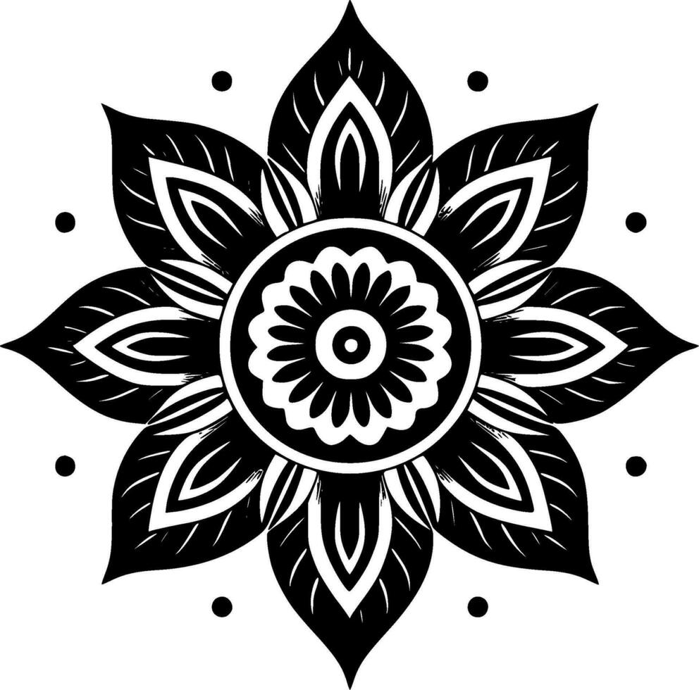 mandala - minimalista y plano logo - vector ilustración