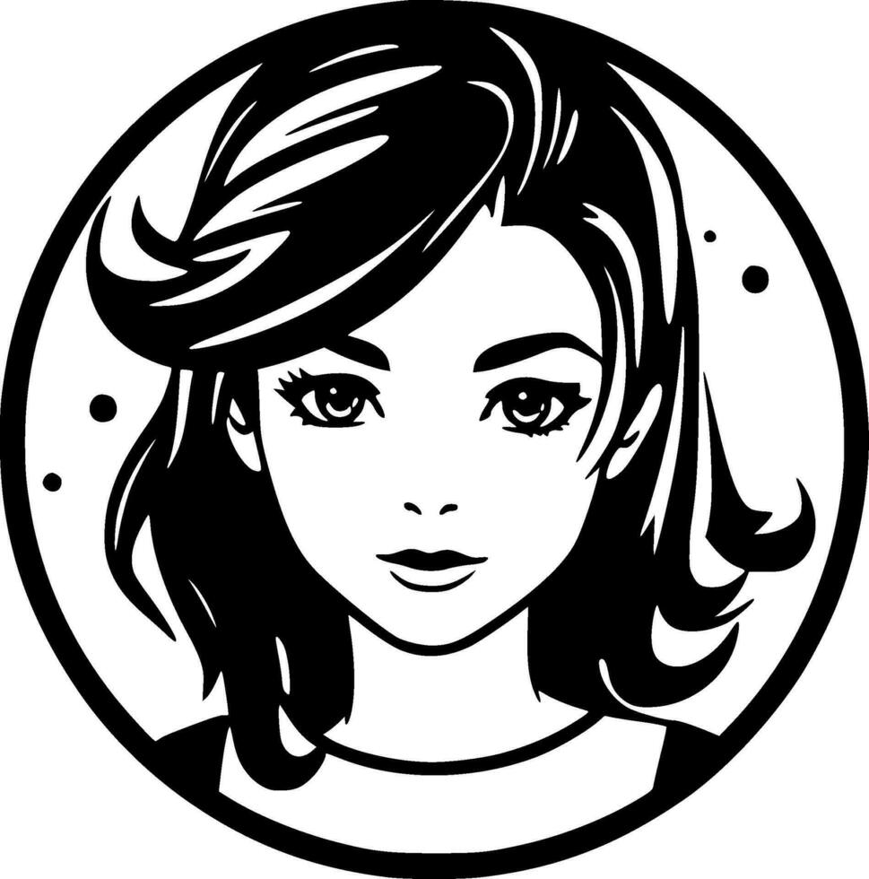 Mom, Black and White Vector illustration