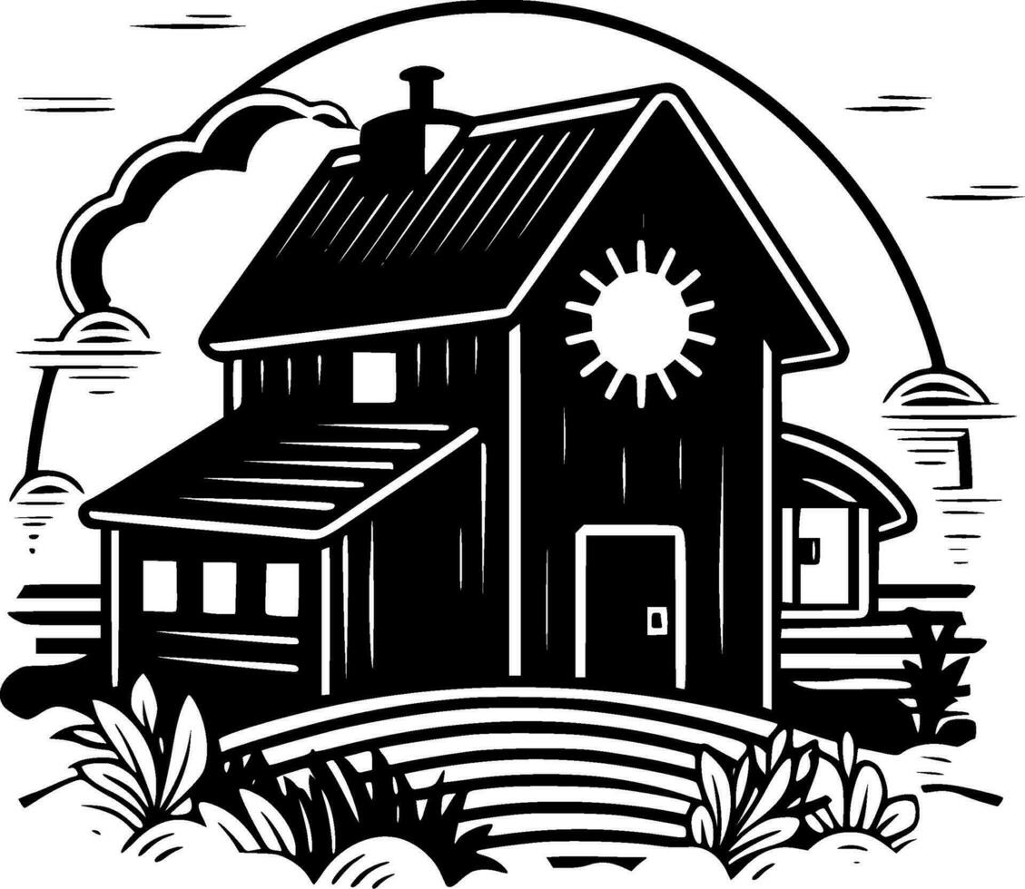 Farmhouse - Minimalist and Flat Logo - Vector illustration