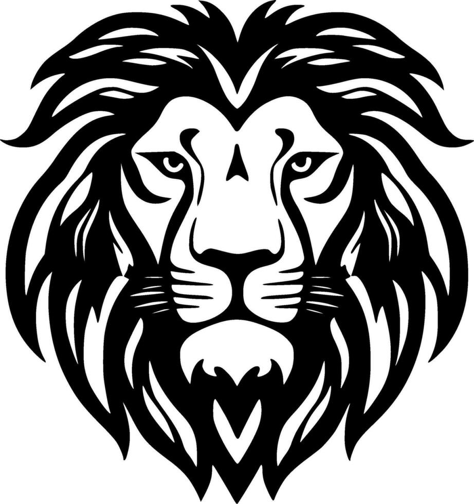 león - negro y blanco aislado icono - vector ilustración