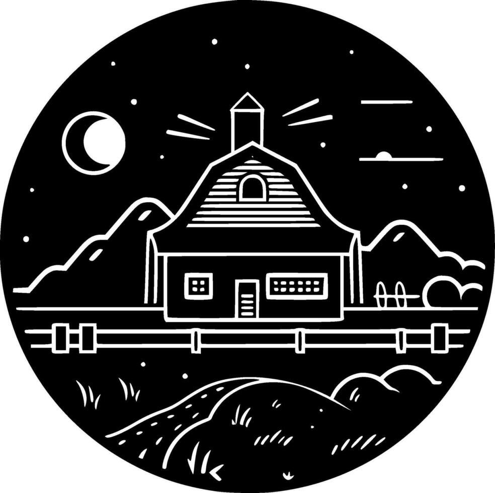 Farmhouse, Minimalist and Simple Silhouette - Vector illustration