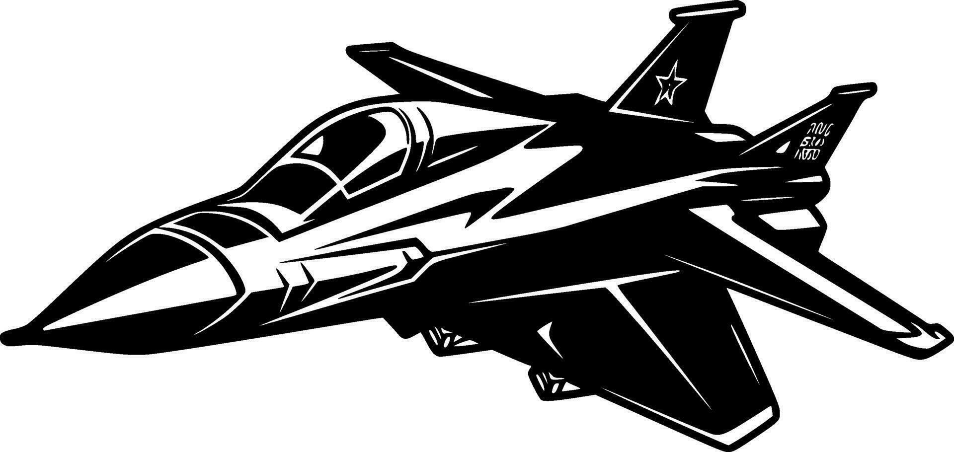 Fighter Jet - Minimalist and Flat Logo - Vector illustration