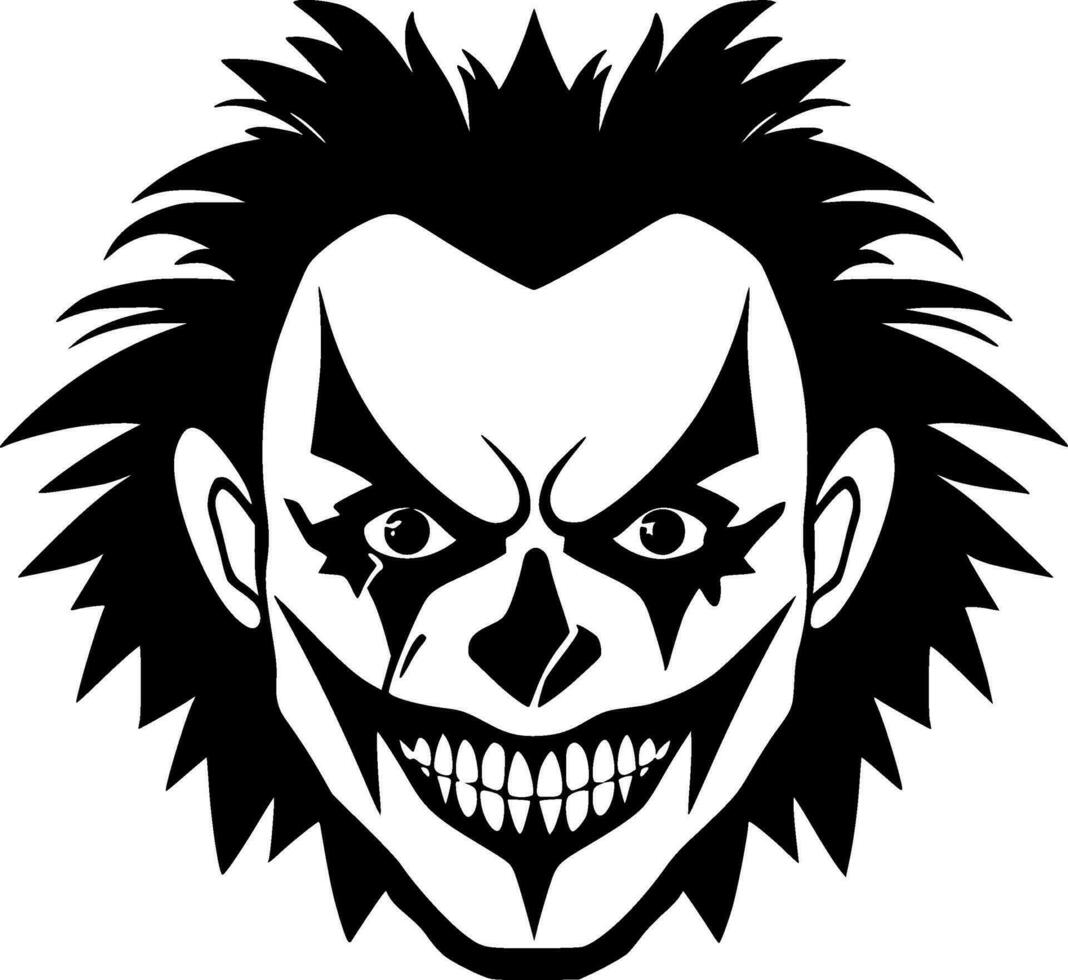 payaso - negro y blanco aislado icono - vector ilustración