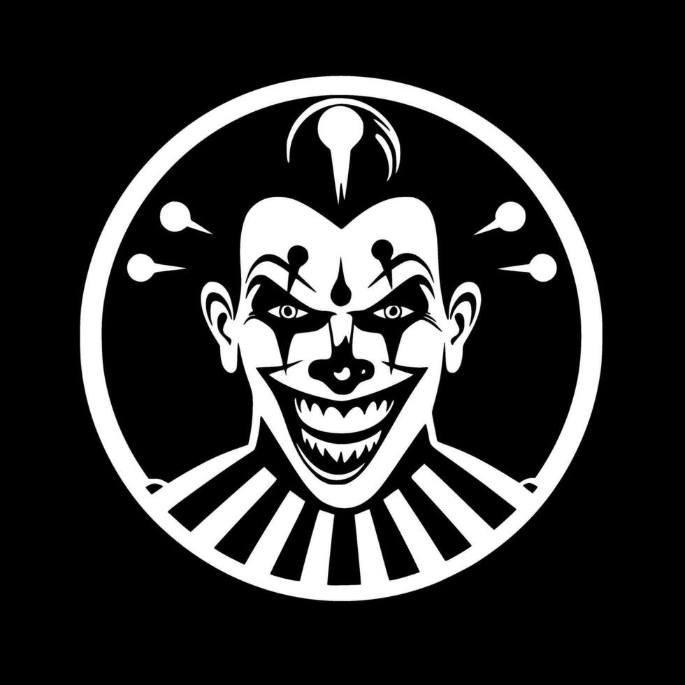 Clown, Black and White Vector illustration