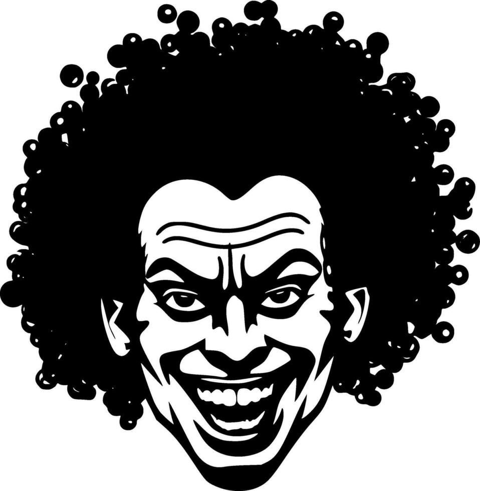 Clown - Black and White Isolated Icon - Vector illustration