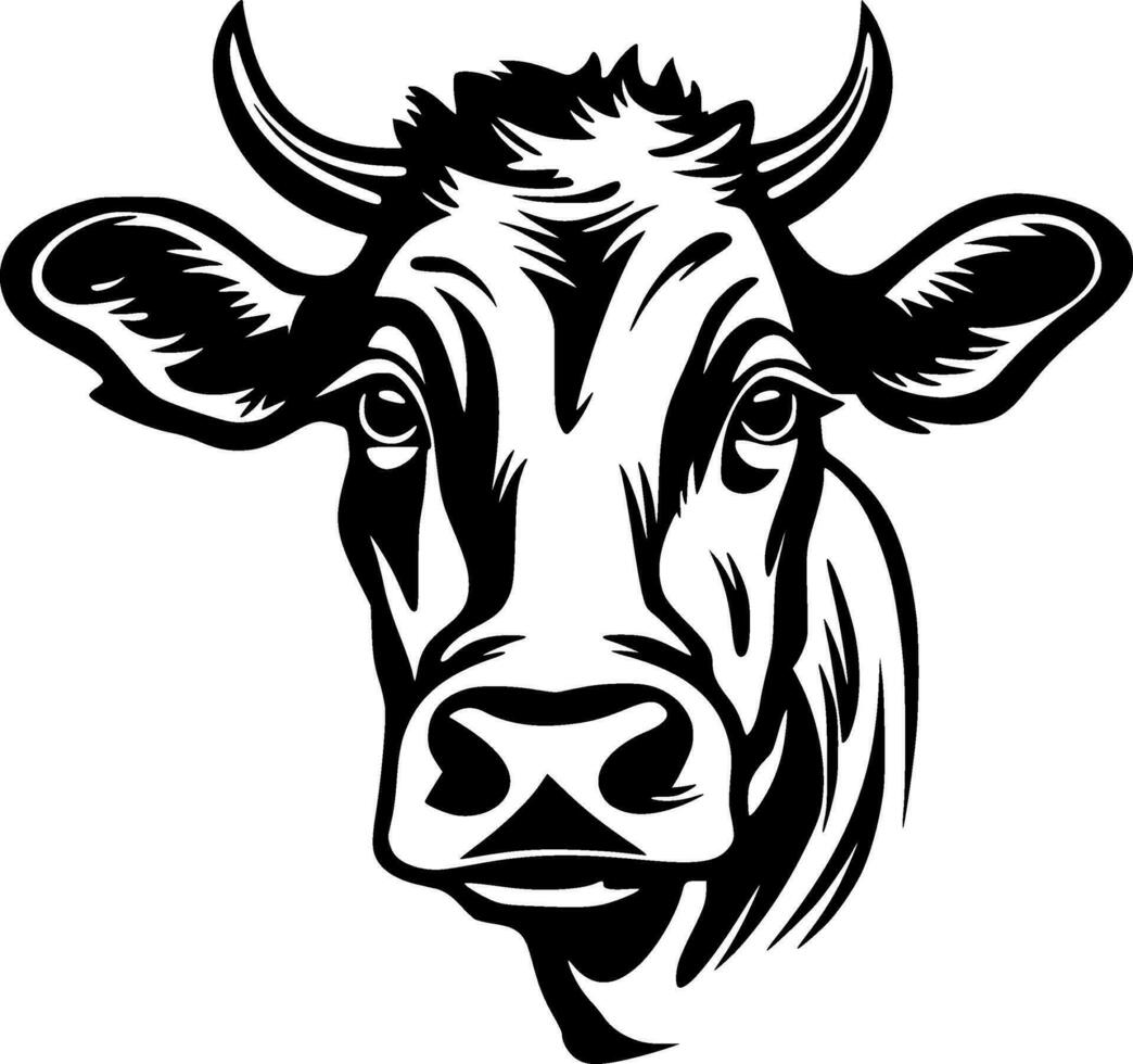 Cow, Minimalist and Simple Silhouette - Vector illustration
