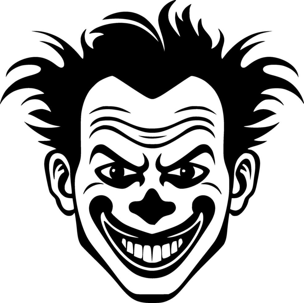 payaso - negro y blanco aislado icono - vector ilustración