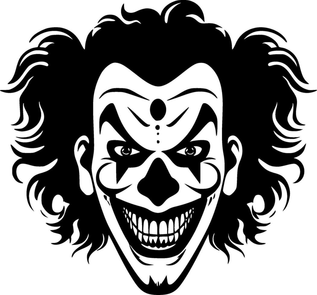 Clown, Black and White Vector illustration