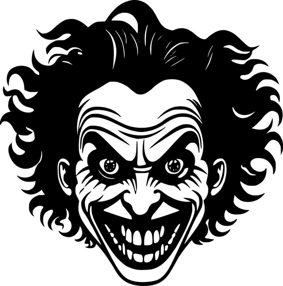 Clown - Black and White Isolated Icon - Vector illustration