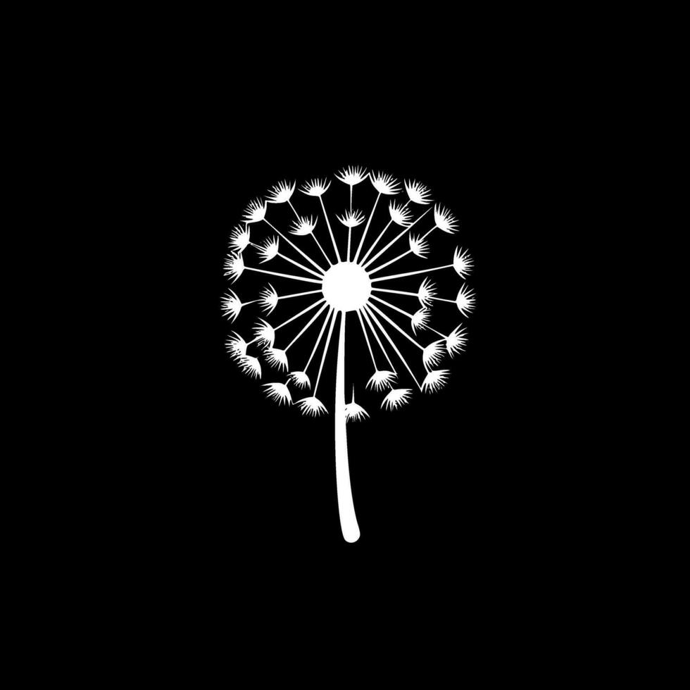 Dandelion, Minimalist and Simple Silhouette - Vector illustration