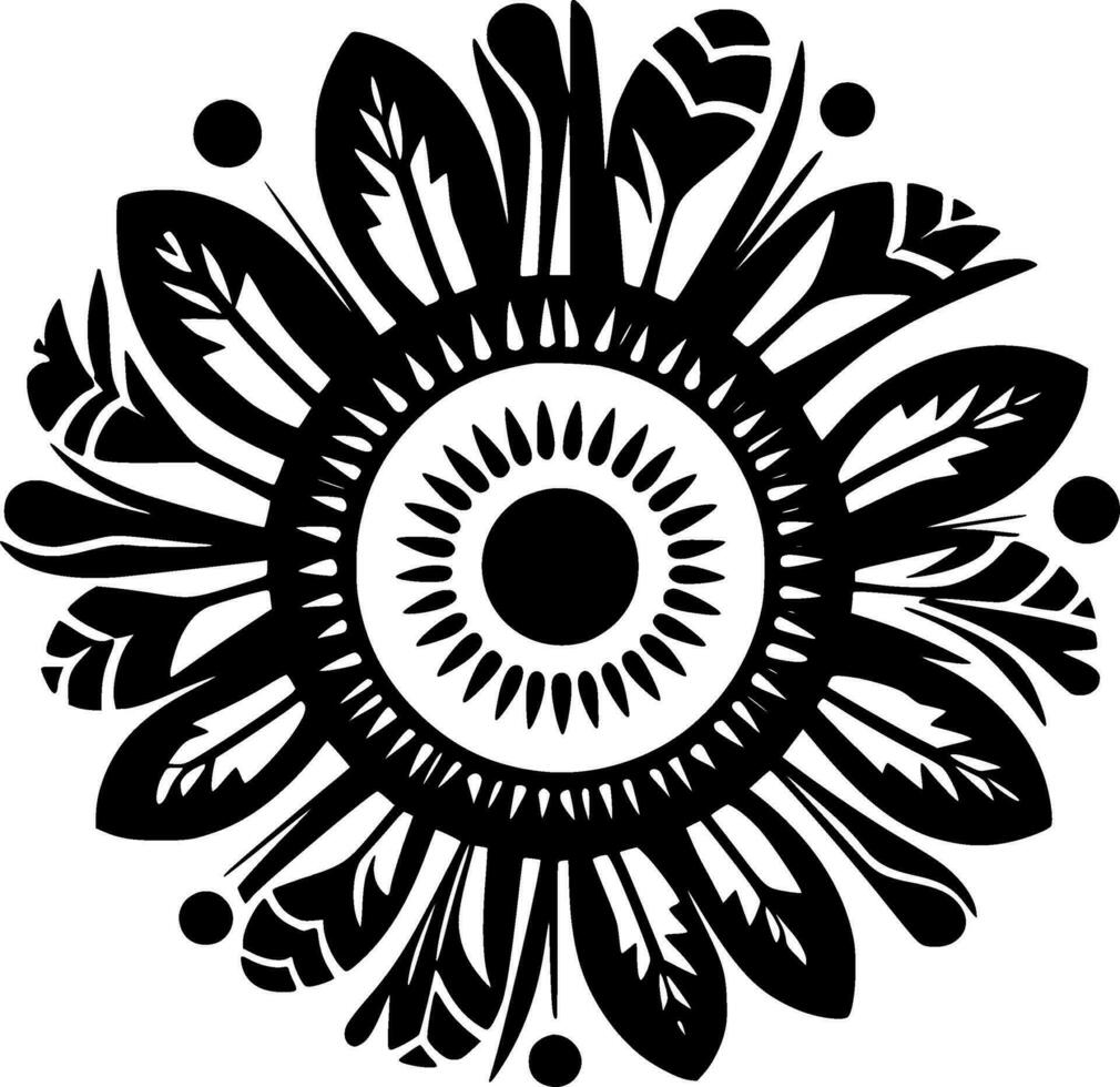 boho, negro y blanco vector ilustración