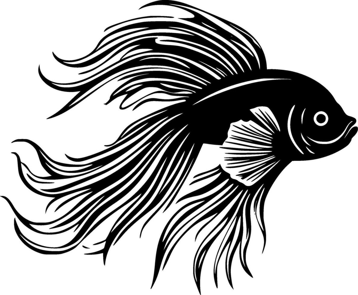 Beta Fish, Minimalist and Simple Silhouette - Vector illustration