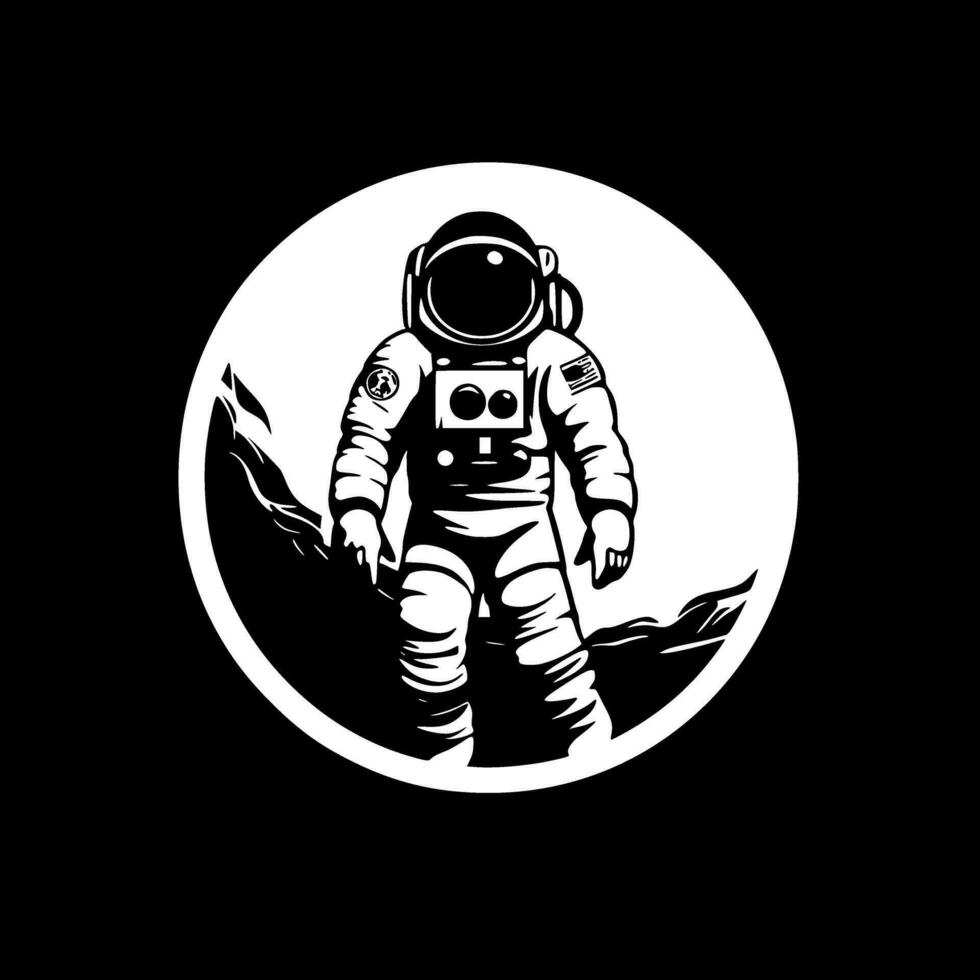 astronauta, minimalista y sencillo silueta - vector ilustración