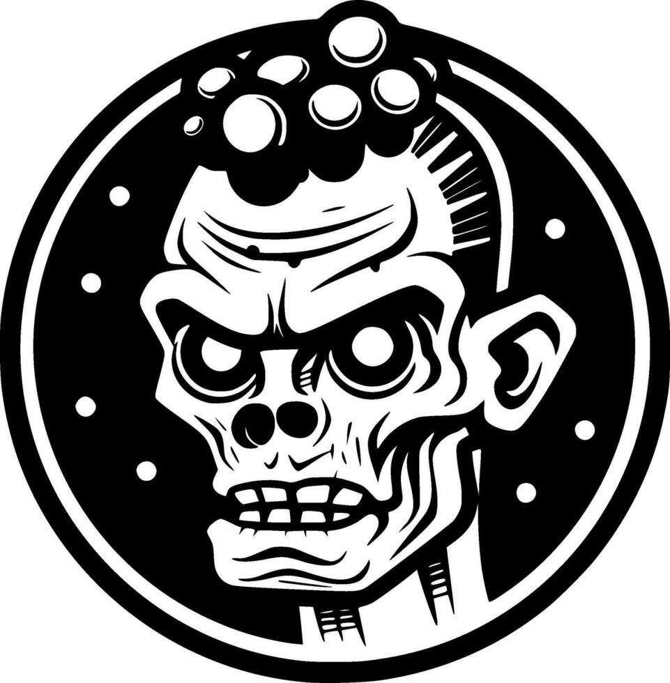 Zombie - Black and White Isolated Icon - Vector illustration