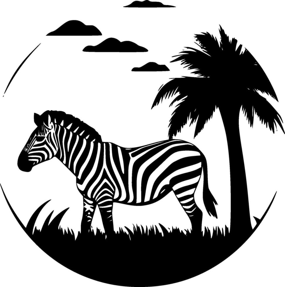 Africa - Black and White Isolated Icon - Vector illustration